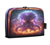 LINNIKEEEE Fired Angry Octopus Pencil Cases Pouch Student Pen Bags for School Girls Boys