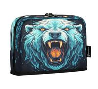 LINNIKEEEE Fired Animal Polar Bear Pencil Cases Pouch Student Pen Bags for School Girls Boys