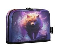 LINNIKEEEE Fired Cool Fox Pencil Cases Pouch Student Pen Bags for School Girls Boys