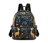 LINNIKEEEE Flower Cartoon Art Giraffes Backpack Bookbag Mini Shoulder Bag for Travel Teen