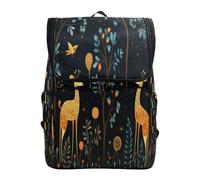 LINNIKEEEE Flower Cartoon Art Giraffes Bookbag Student Backpack Large Capacity Bag for Youth Girls Boys