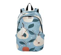LINNIKEEEE Fruit Pattern Blue Pear Lightweight Casual Travel Backpack Spacious Laptop Daypack with Padded Shoulder Straps for Boys Women