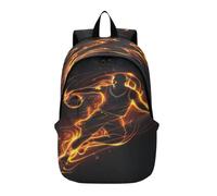 LINNIKEEEE Glowing Athlete Orange Basketball Lightweight Casual Travel Backpack Spacious Laptop Daypack with Padded Shoulder Straps for Boys Women