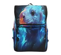 LINNIKEEEE Glowing Platypus Blue Flames Bookbag Student Backpack Large Capacity Bag for Youth Girls Boys