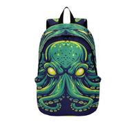 LINNIKEEEE Green Octopus Vibrant Unique Lightweight Casual Travel Backpack Spacious Laptop Daypack with Padded Shoulder Straps for Boys Women