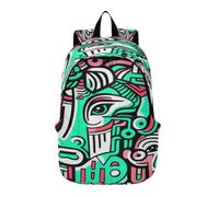 LINNIKEEEE Green White Abstract Horse Lightweight Casual Travel Backpack Spacious Laptop Daypack with Padded Shoulder Straps for Boys Women