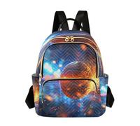 LINNIKEEEE Orange Basketball Blue Sparks Backpack Bookbag Mini Shoulder Bag for Travel Teen