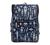 LINNIKEEEE Space Doodles Art Astronaut Bookbag Student Backpack Large Capacity Bag for Youth Girls Boys