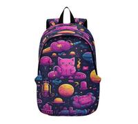 LINNIKEEEE Space Doodles Cartoon Lightweight Casual Travel Backpack Spacious Laptop Daypack with Padded Shoulder Straps for Boys Women