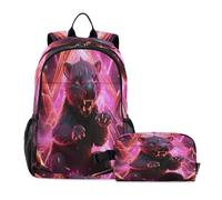 LINNIKEEEE Space Light Tasmanian Student Backpack & Lunch Bag Set - Durable Lightweight School Bag for Boys Girls