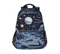 LINNIKEEEE Space Planets Doodles Bookbag School Backpack for Students Spacious School Bag Durable for Boys Girls