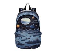 LINNIKEEEE Space Planets Doodles Lightweight Casual Travel Backpack Spacious Laptop Daypack with Padded Shoulder Straps for Boys Women