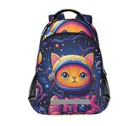 LINNIKEEEE Space Themed Doodles Bookbag School Backpack for Students Spacious School Bag Durable for Boys Girls