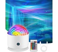 LINNIW Northern Lights Projector Light, Rechargeable Galaxy Projector Northern Light Lamp with Remote Control, 16 Colors & 4 Lighting Modes Night Light Projectors for Bedroom Party Game Rooms