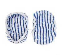 Linnkyfloa 2 Pack Microfiber Replacement Mop Cloths Compatible with RY7517WH RY7535WH RY7557WH Steam Cleaner Models, Highly Absorbent Washable Striped Pads for Tile