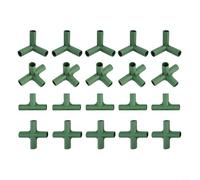 Linnkyfloa 20 Pack 16mm Greenhouse Frame Connectors Heavy Duty Joints PVC Pipes Garden Cold Frame Flower Rack DIY Building Fittings Green