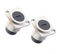 Linnkyfloa 2pcs Type C Panel Mount Connector Thru Coupler Female Female Adapter 5Gbps Copper Alloy Build for Stage KTV Smart Device Installation Silver(Sliver)