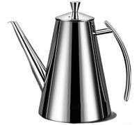 Linnkyfloa 304 Stainless Steel Large Capacity Oil Dispenser Bottle 600ml-1300ml for Kitchen Cooking,Spout Anti-Drip Design, Ergonomic Handle Comfort Grip(E)