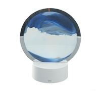 Linnkyfloa 3D Flowing Sand Night-Light Hourglass Lamp With Moving Sand, Touch-Control Color Changing LED, For Dynamic-Sand Art Decor, USB And Battery-Powered Tabletop(blue)
