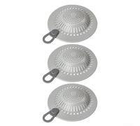 Linnkyfloa 3Pcs Shower Drain Strainer - Double Filtration System With Anti-Slip Design For Bathroom Bathtub Kitchen Sink Grey 15X15x3cm(Gray 3PC)
