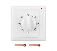 Linnkyfloa AC220V Countdown Timer Switch with Mechanical and Electronic Control, 86 Panel Wall Mount, LED Indicator for Water Pumps and Home(Timing 30min)