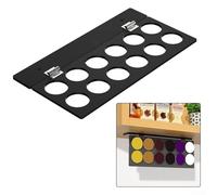 Linnkyfloa Acrylic Under-cabinet Coffee Pod Holder for 12 Capsules - Space-saving Retractable Shelf Organizer for Kitchen Office Countertop - Black 13.1 X 5.1 X in 2