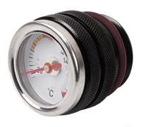 Linnkyfloa Aluminum Alloy Motorcycle Engine Oil Temperature Gauge 0-200°C Display, M30x1.5 and M20x1.5 Thread Fit, Black or Silver Oil Cap for Reliable Monitoring (Black M30 X 1.5)