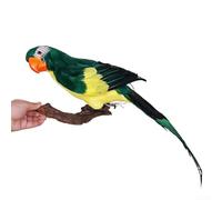 Linnkyfloa Artificial Feathered Parrot Garden Ornament 45Cm Realistic Foam Bird Model For Indoor Outdoor Decoration, Green Yellow Pink White(Is green)