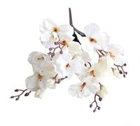 Linnkyfloa Artificial Magnolia Bouquet With 5 Prongs And 20 Heads, Realistic Silk Gladiolus Style Floral Arrangement For Home, Wedding(White)