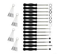 Linnkyfloa Carburetor Adjustment Tool Kit 2-Cycle Engines, 18-Piece Screwdriver Set with 4 Brushes Chainsaw, for Leaf Blower, Trimmer, Lawn Mower, Black
