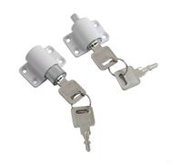 Linnkyfloa Casement Window Lock Set 2pcs with 4 Keys Anti-Theft(White) | Zinc alloy iron copper, anti-theft design, fits sliding hinged doors, 2pcs set with 4 keys included