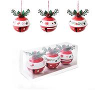 Linnkyfloa Christmas Iron Bell Ornaments With Pinecones, Berries And Green Leaves For Christmas Tree Wreath Mantel Holiday Décor(J)