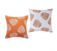 Linnkyfloa Cozy Autumn Throw Made Of Polyester With Pumpkin Sofa Couch And Farmhouse Interiors(2pcs Orange)