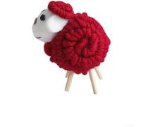 Linnkyfloa Create Wool Sheep Ornaments With DIY Needle Felting Kit And Non Woven Fabric For Handmade Holiday Decoration(Red)