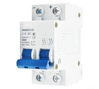 Linnkyfloa DC Breaker 2 Pole 16A Overcurrent Trip Solar Charge Controller Protector, 400V PV MCB Switch with Flame Retardant ABS Housing Terminal