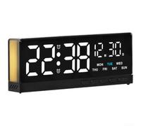 Linnkyfloa Digital Alarm Clock with LED Display, Dual Alarms, Ambient Night | lighting, Temperature and Moon Phase, Calendar for countdown Timer, Compact Bedside Desk Clock for Bedroom Office
