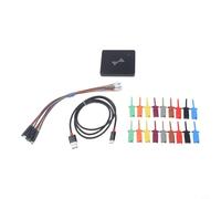 Linnkyfloa DSLogic Logic Analyzer 100MHz 16CH 16GB Depth USB, Adjustable Threshold 0-5V, Multi-Protocol Decoder I2C UART Debugging Tool