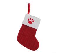 Linnkyfloa Embroidered Knit Christmas Stocking Mini, Suitable For Fireplace And For Tree Decoration, Holds Small Toys And Candy(A Cats Claw)