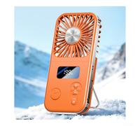 Linnkyfloa Foldable Portable Neck Fan for Travel Camping Office(Orange) | Bladeless safety, <31dB quiet, hair safe, USB rechargeable, office gym use