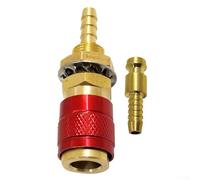 Linnkyfloa Gas and Water Quick Connector 8mm Tube Inner Diameter - Brass Hose Quick Connect Fitting for TIG Welding Machines Models 12/18/20/27, 6-Piece Set(Red)