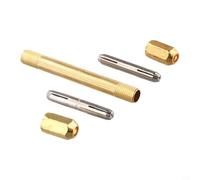 Linnkyfloa Hand Drill Set with 10-Piece High- Steel Drill Bits (0.5-2.0 mm) Jewelry Making, Engraving & DIY Craft Wood, Amber - Gold -Headed Pin Vise(A)