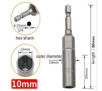 Linnkyfloa Hex Socket Set with /4 Inch Drive, 80mm Length, Made from Chrome Vanadium Steel for High Torque Applications, Hardened to HRC60, Compatible with(10mm)