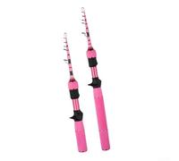 Linnkyfloa High Sensitivity Carbon Fishing 2-Piece Action Lure Casting Pole with Non-Slip Handle Trout Bass Stream River Fishing Pink 150cm(1.8m pink)