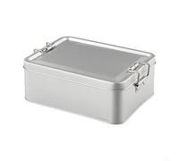 Linnkyfloa Metal Storage Tin with Lid, Airtight Tinplate Box for Cookies, Tea and Biscuits, Reusable Rectangular Container for Homemade Treats and Kitchen Organization(M)