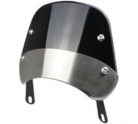 Linnkyfloa Motorcycle Windshield with ABS Deflector, Retro Headlight Shield Bike and for Suzuki, Windscreen Vehicles, Black(Black)