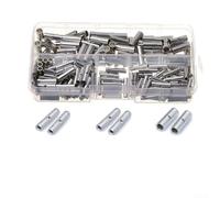 Linnkyfloa Non-Insulated Butt Connectors Electrical Wire Splicing, Tubular Electro-Tin Plated Wire Connectors with Wire Stop Barrier, 22-10 AWG Terminal(280pcs)