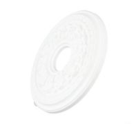 Linnkyfloa PU Round Ceiling Light Medallion White 26cm/35cm Decorative Fan Lamp Base Cover Hides Ceiling Flaws Quick No Drill Install Lightweight Home Improvement (35cm)