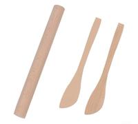 Linnkyfloa Rolling Pin And Stuffing Spoon Made From Natural Wood For Dumpling Assembly And Dough Shaping In Domestic Kitchens