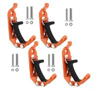 Linnkyfloa Roof Rack Mount Kit with Quick Release Clamps for Shovel, Axe and Tools, Heavy Duty Zinc Alloy and Rubber Holders, Easy Install, Bright Orange, 2pcs(4pcs)