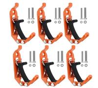Linnkyfloa Roof Rack Mount Kit with Quick Release Clamps for Shovel, Axe and Tools, Heavy Duty Zinc Alloy and Rubber Holders, Easy Install, Bright Orange, 2pcs(6pcs)